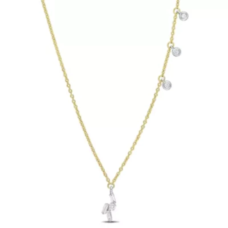 1/4 ct. t.w. Diamond Station Necklace in 14K 2-Tone Gold