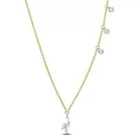 1/4 ct. t.w. Diamond Station Necklace in 14K 2-Tone Gold