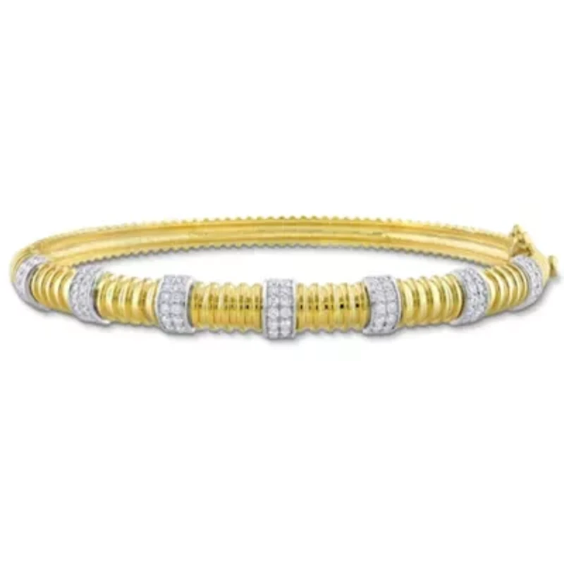 3/4 ct. t.w. Diamond Bangle Bracelet in 14K 2-Tone Gold