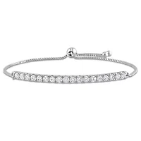 1 ct. t.w. Diamond Bracelet with Bolo Chain in 14K White Gold