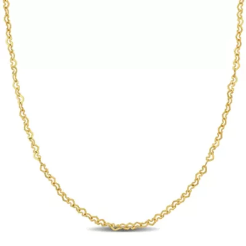 Heart Link Necklace in 14K Yellow Gold