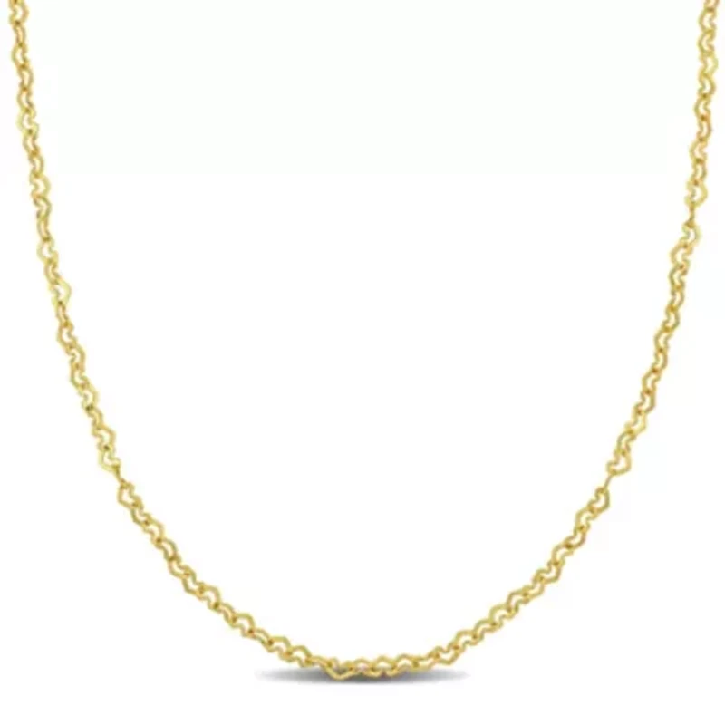 Heart Link Necklace in 14K Yellow Gold