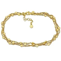 Multi-Strand Anklet in Yellow Plated Sterling Silver
