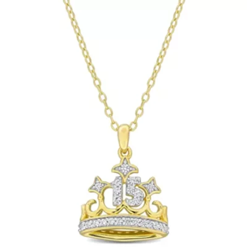 Lab Created Created White Sapphire Pendant with Chain in Sterling Silver