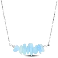 Aquamarine Bead Necklace in Sterling Silver
