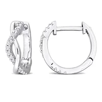 Lab Created Created Moissanite Hoop Earrings in Sterling Silver