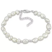 5-8mm Freshwater Cultured Pearl with Beads Bracelet in Sterling Silver