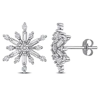 1 ct. t.w. Diamond Floral Stud Earrings in 14K White Gold