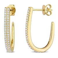 1/2 ct. t.w. Diamond Post Earrings 14K Yellow Gold