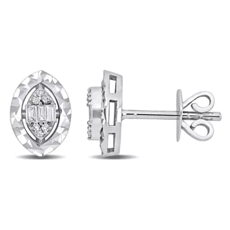 1/10 ct. t.w. Diamond Post Earrings in 14K White Gold