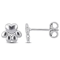 Paw Stud Earrings in Sterling Silver