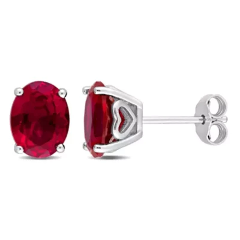 Lab Created Created Ruby Stud Earrings in Sterling Silver
