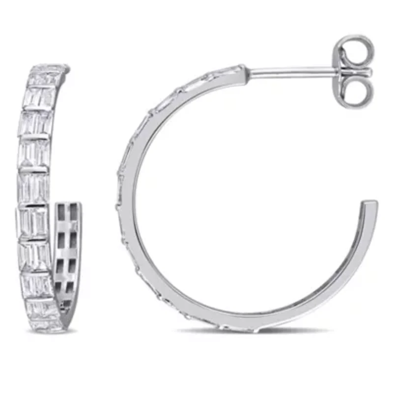 1.92 ct. t.w. Diamond Open Hoop Earrings in 14K White Gold