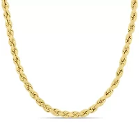 4MM Rope Men's Necklace in 10K Yellow Gold, 24"