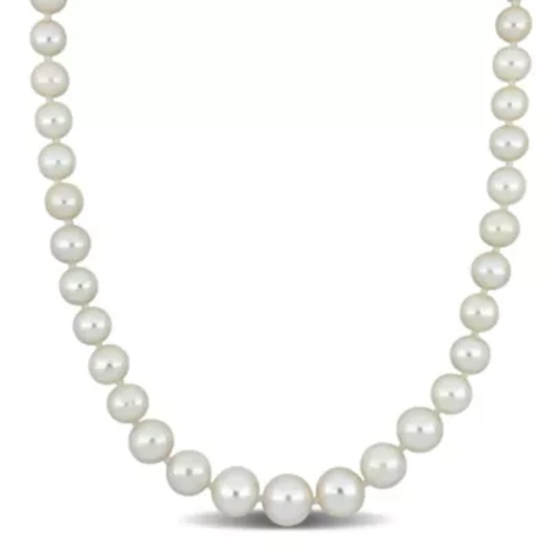 6-11MM Graduated Freshwater Cultured Pearl Strand Necklace with Sterling Silver Clasp, 18"