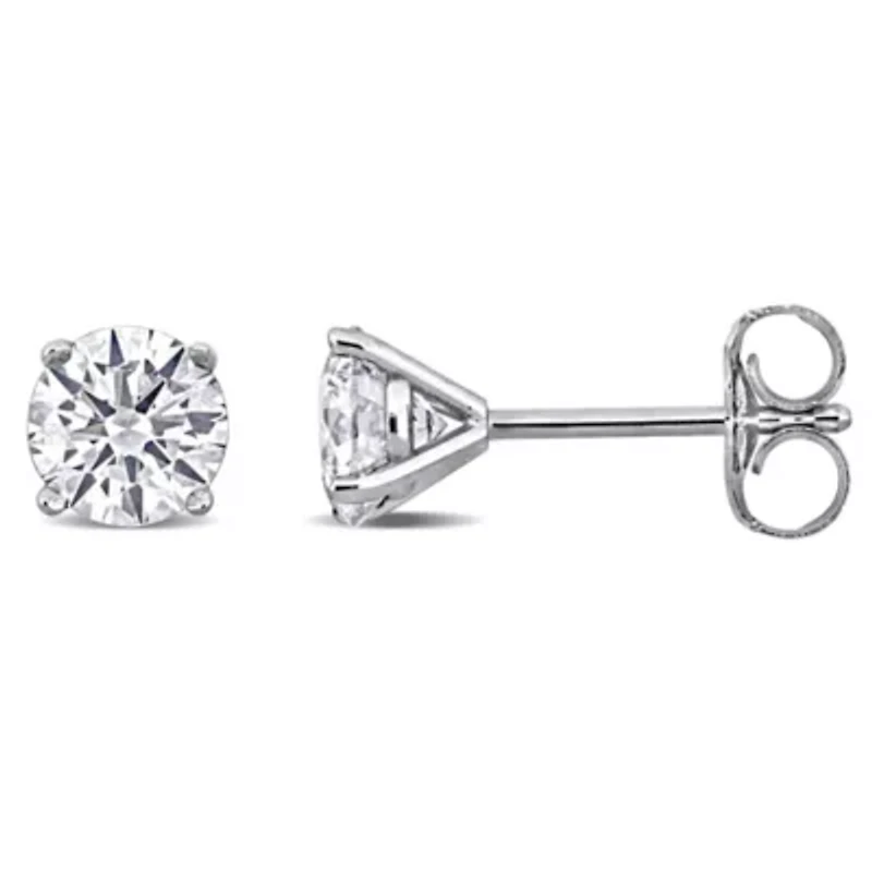 Lab Created Grown Diamond Martini Style Earrings 14K Gold