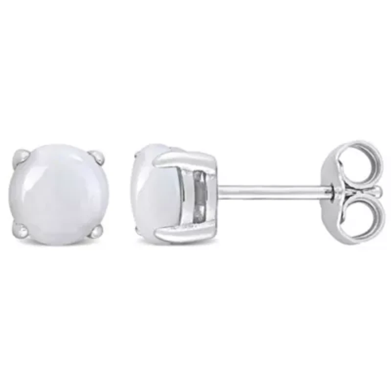 Opal Stud Earrings in Sterling Silver
