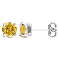 Citrine Stud Earrings in Sterling Silver