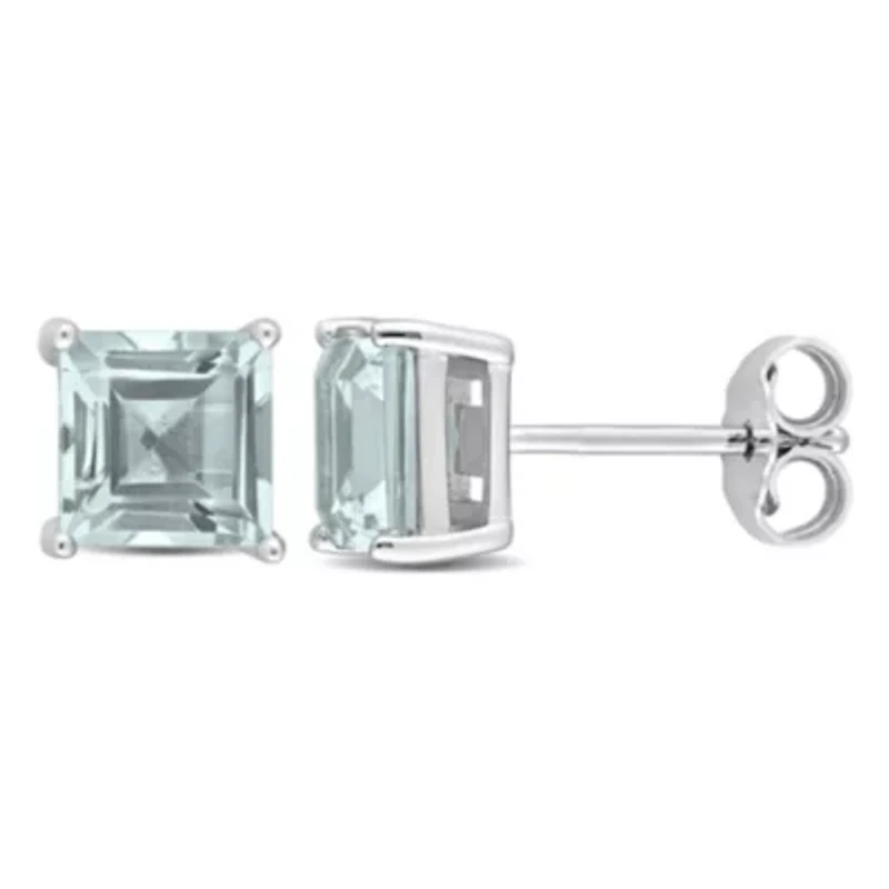 Sky Blue Topaz Stud Earrings in Sterling Silver