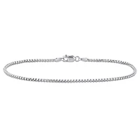 1.6mm Gold Round Box Link Bracelet in 10K White Gold