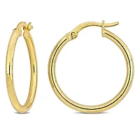 23mm Round Hoop Earrings in Yellow Plated Sterling Silver