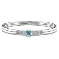 Sky Blue Topaz and London Blue Topaz Bangle in Sterling Silver