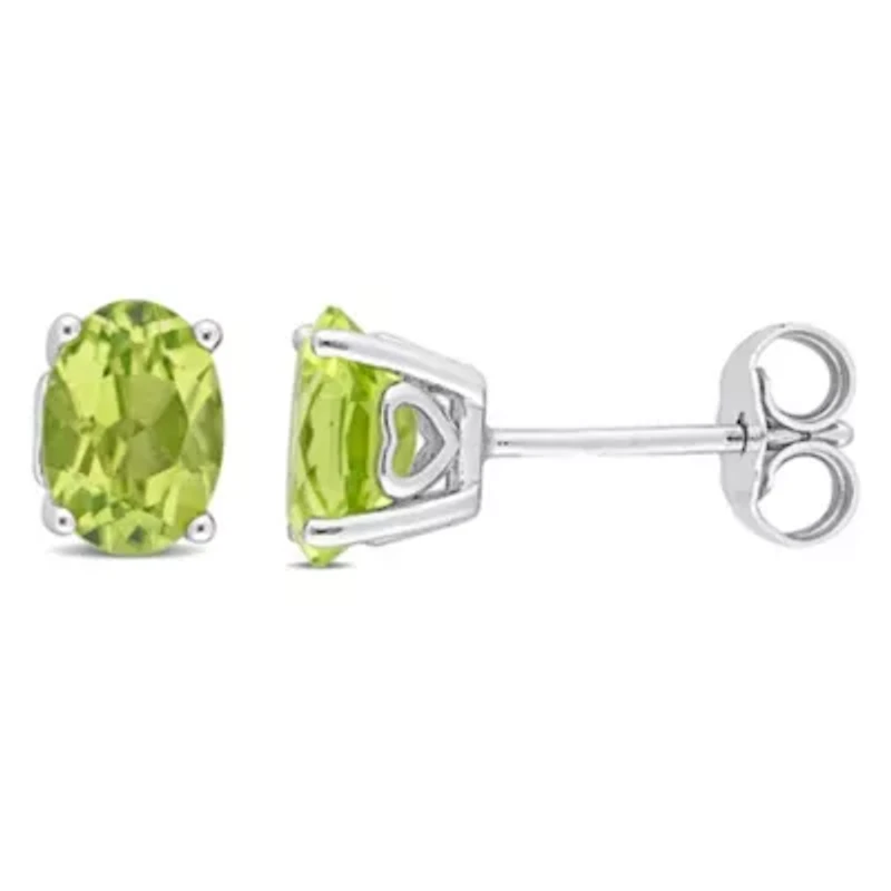 Peridot Stud Earrings in Sterling Silver
