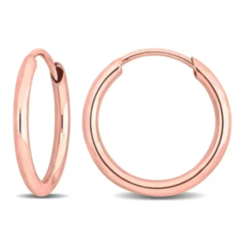 13MM Hoop Earrings in 14K Rose Gold