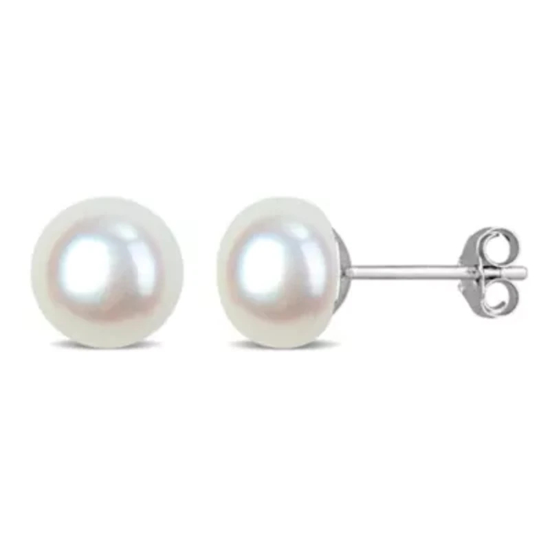 8-8.5mm Freshwater Cultured Pearl Stud Earrings in Sterling Silver