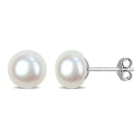 8-8.5mm Freshwater Cultured Pearl Stud Earrings in Sterling Silver