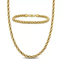 2-Piece Set of Men's 5mm Infinity Rope Chain Necklace and Bracelet in 14K Yellow Gold, 24" & 9"