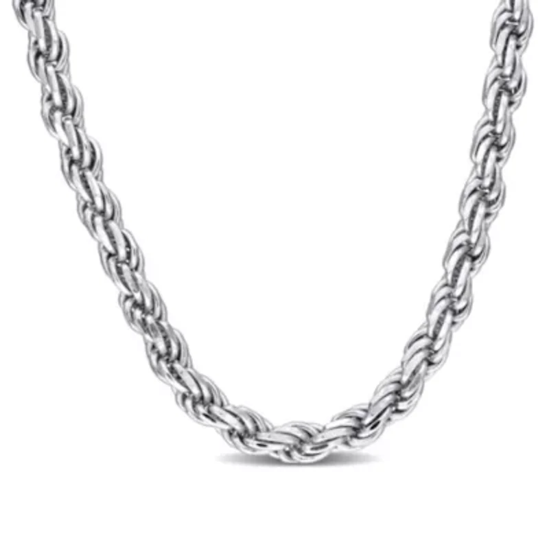 2.9mm Diamond Cut Rope Chain Necklace in Sterling Silver