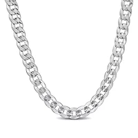 5.3mm Flat Curb Link Necklace in Sterling Silver