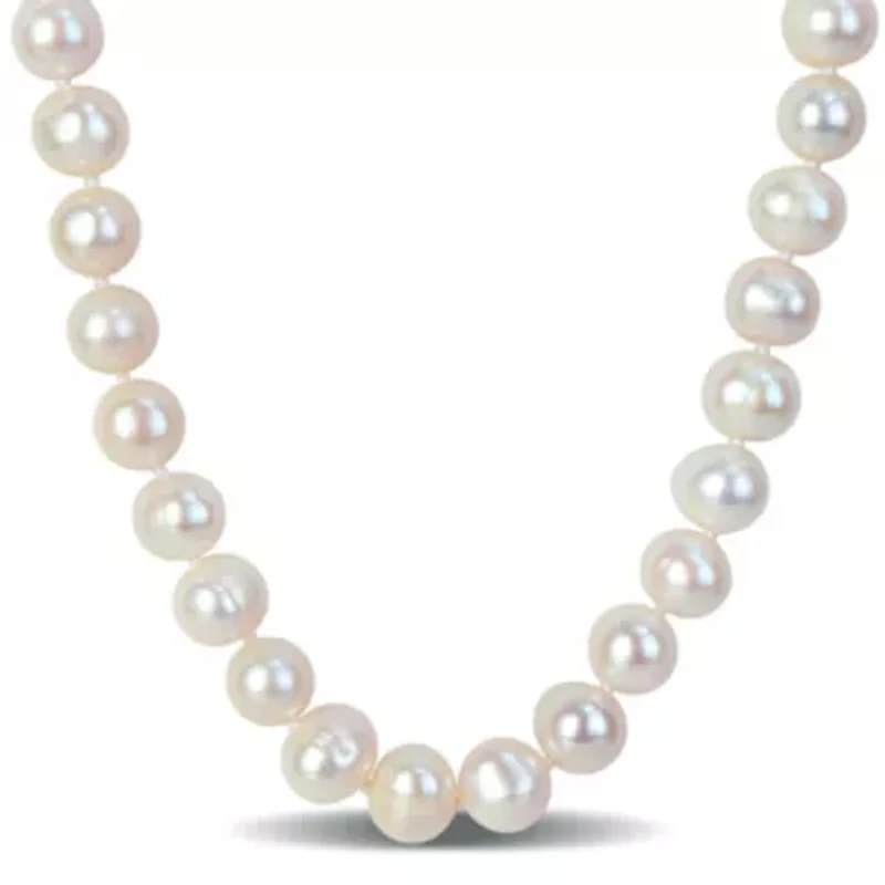 8-9 mm Cultured Freshwater Pearl Necklace with Brass Ball Clasp