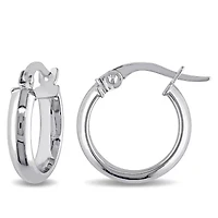 14mm Hoop Earrings in 10k Polished White Gold