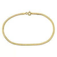 2mm Herringbone Chain Anklet in 10k Yellow Gold, 9 in