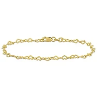3mm Heart Link Anklet in 14k Yellow Gold, 9 in.