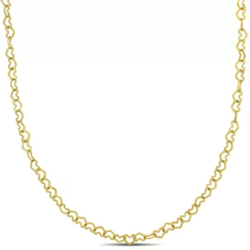 3mm Heart Link Necklace in 14k Yellow Gold, 18 in.