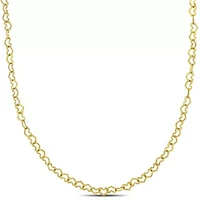 3mm Heart Link Necklace in 14k Yellow Gold, 18 in.