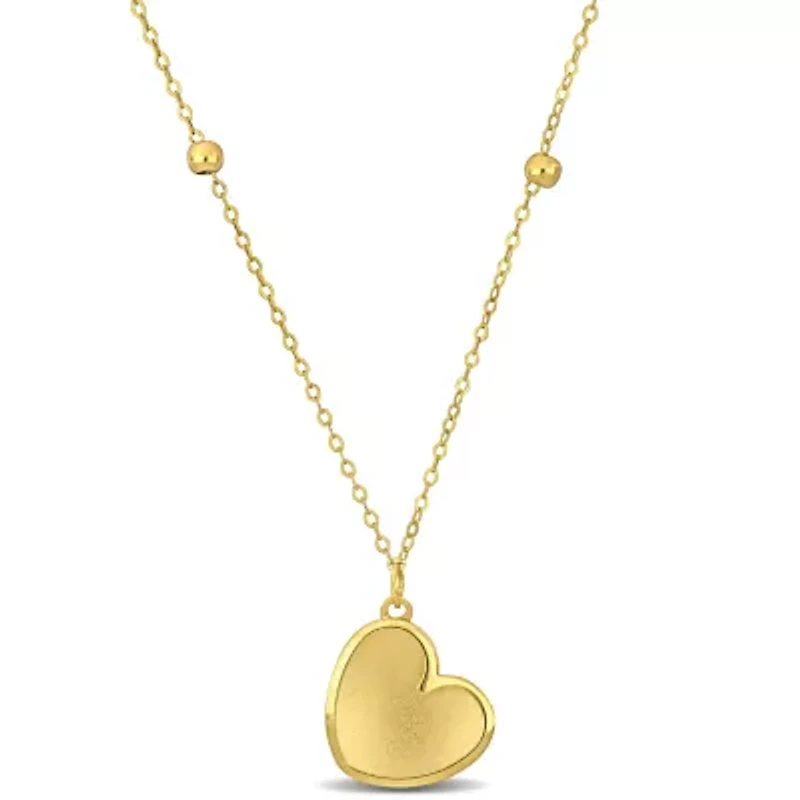 11.5mm Heart Pendant with Chain in 14k Yellow Gold, 18 in