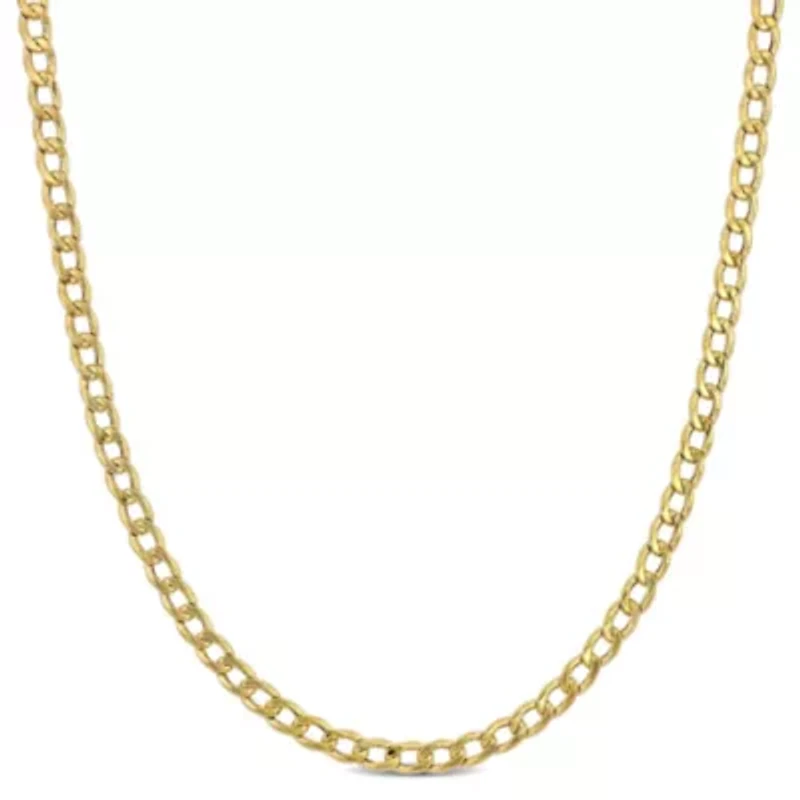 3.8mm Curb Link Necklace in 10k Yellow Gold, 24 in