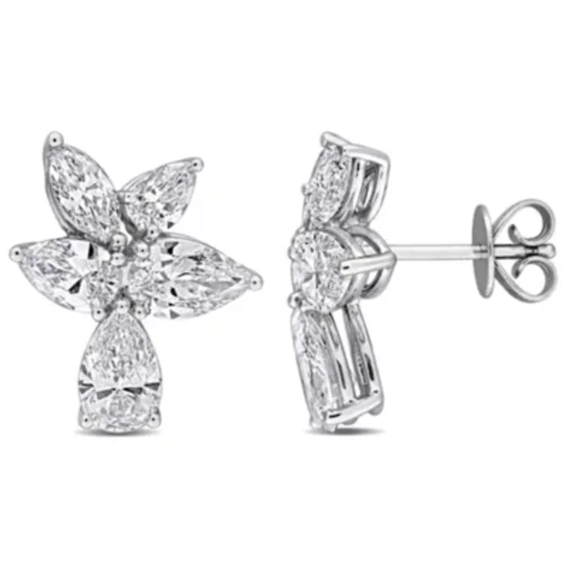 Lab Created Lab Grown Diamond Post Earrings in 14k White Gold