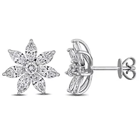 Lab Created Lab Grown Diamonds Post Earrings in 14k White Gold
