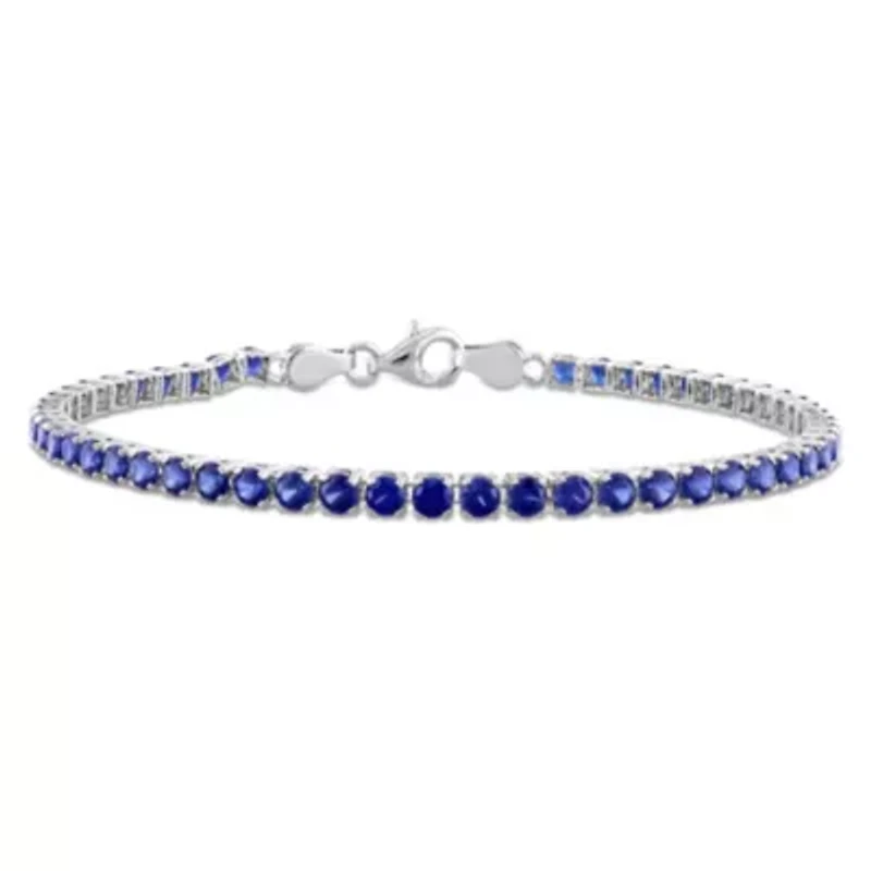 Lab Created White Sapphire Bracelet Sterling Silver