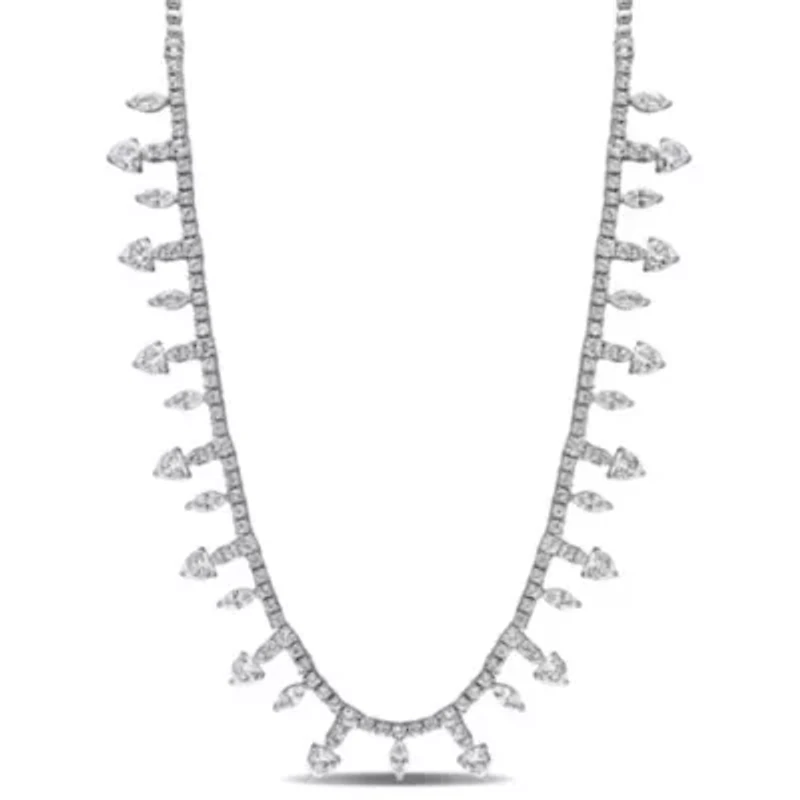 Lab Created Created White Sapphire Necklace in Sterling Silver