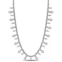 Lab Created Created White Sapphire Necklace in Sterling Silver