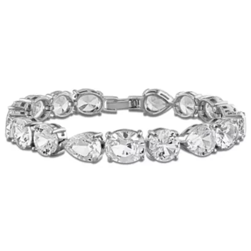 Lab Created Created White Sapphire Bracelet in Sterling Silver