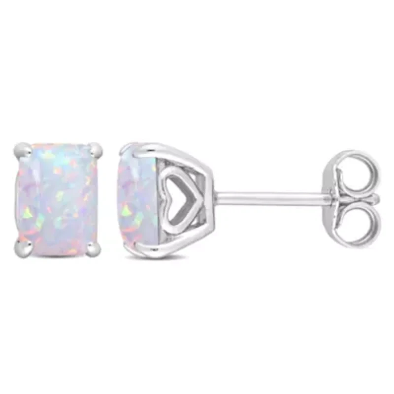 Lab Created Created Opal Post Earrings in Sterling Silver