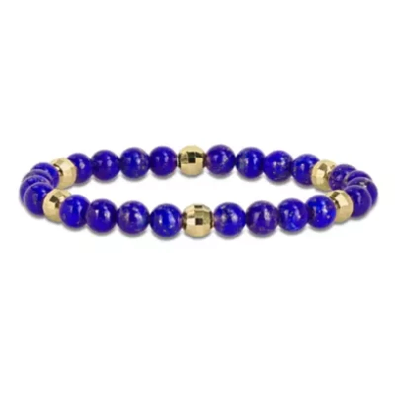Lapis Men's Bracelet in Yellow Plated Sterling Silver
