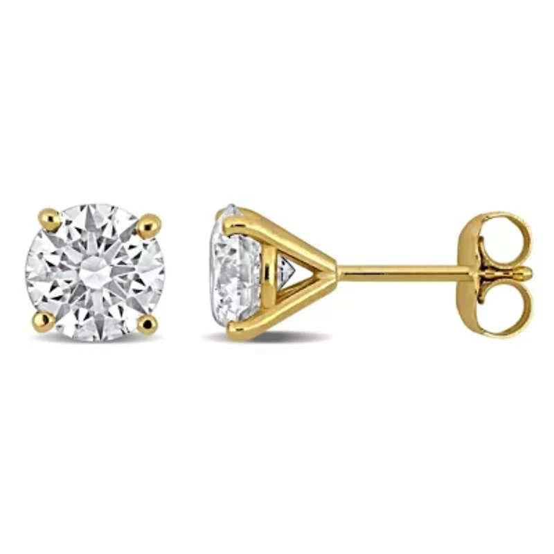Lab Created Lab Grown Diamond Stud Earrings in 14k Yellow Gold